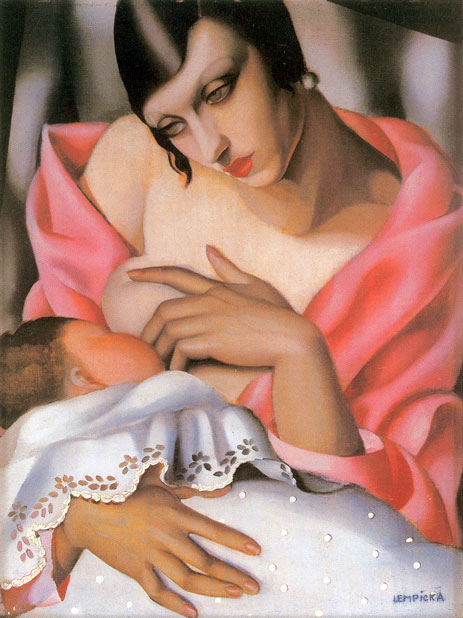 Breast feeding painting - Tamara de Lempicka Breast feeding art painting